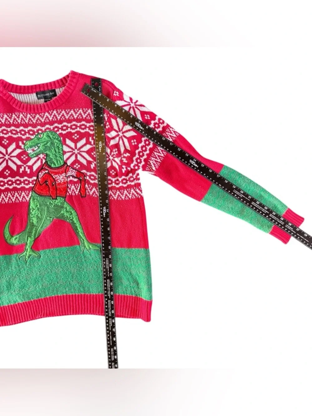 Holiday Dino Sweater in Red and Green